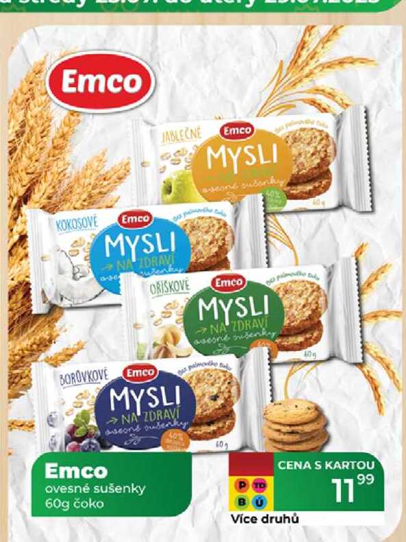 Emco ovesné sušenky 60g čoko