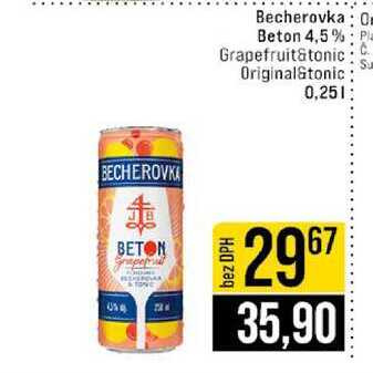 Becherovka Beton 4,5% Grapefruit&tonic OriginalStonic 0,25l