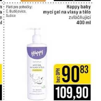 Happy baby mycí gel na vlasy a tělo zvláčňující 400 ml 