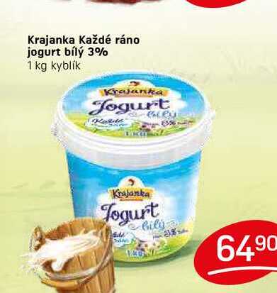 Krajanka Každé ráno jogurt bílý 3% 1 kg 