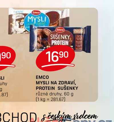 EMCO MYSLI NA ZDRAVÍ, PROTEIN SUŠENKY různé druhy, 60 g 