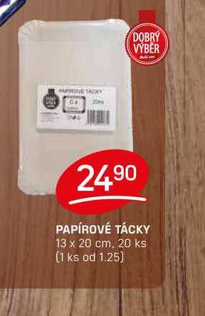 PAPÍROVÉ TÁCKY 13 x 20 cm, 20 ks