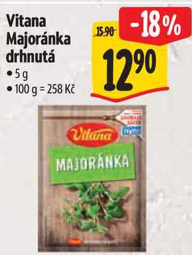 Vitana Majoránka drhnutá, 5 g