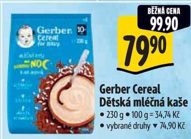 Gerber Cereal Dětská mléčná kaše, 230 g 