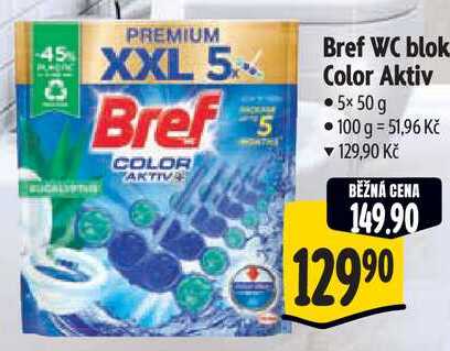 Bref WC blok Color Aktiv, 5x 50 g 