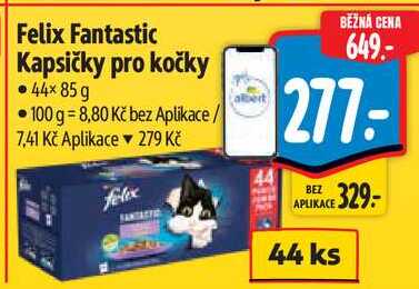 Felix Fantastic Kapsičky pro kočky, 44x 85 g