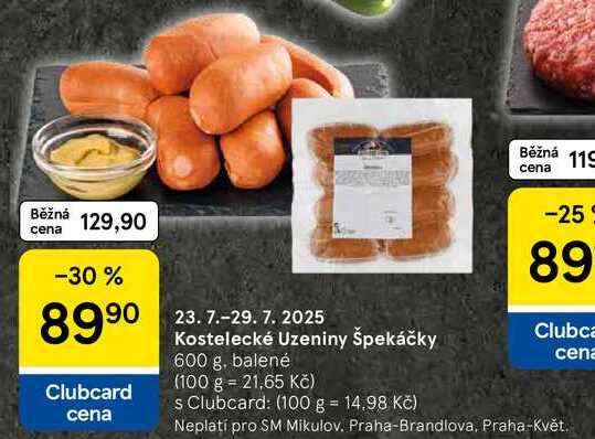 Kostelecké uzeniny Špekáčky, 600 g 