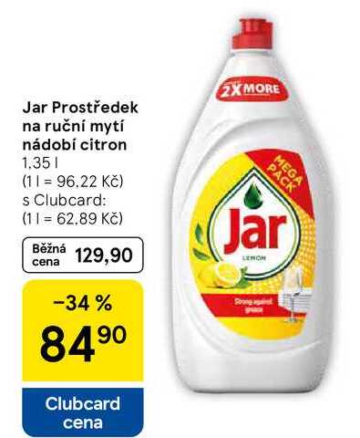 Jar Prostředek na ruční mytí nádobí citron, 1,35 l