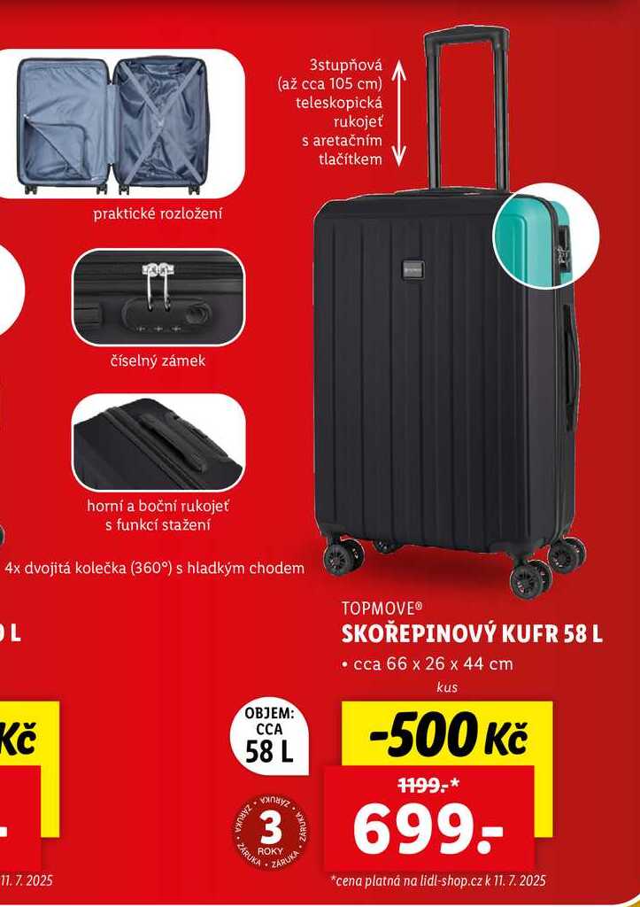 SKOŘEPINOVÝ KUFR 58 L