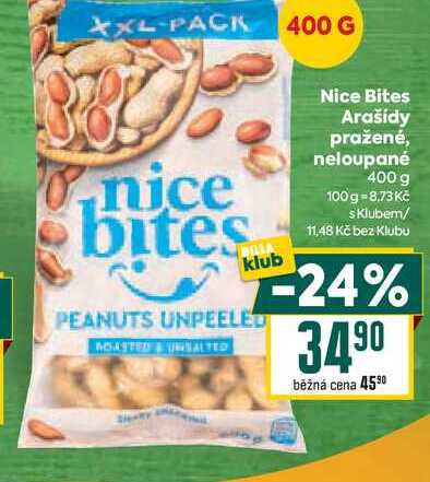 Nice Bites Arašídy pražené, neloupané 400 g 