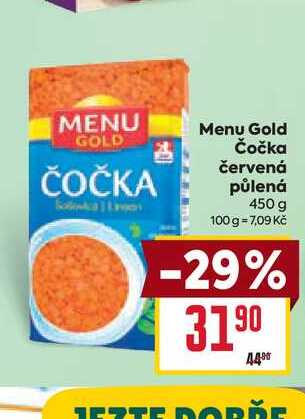 Menu Gold Čočka červená půlená 450 g 