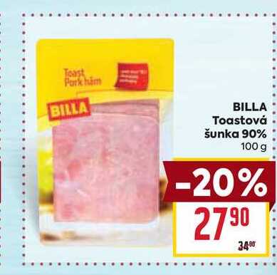 BILLA Toastová šunka 90% 100 g