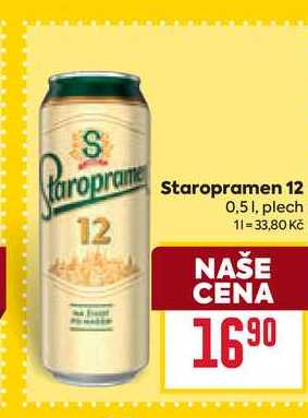 Staropramen 12 0,51, plech