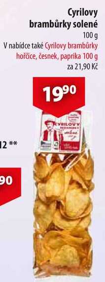 Cyrilovy brambůrky solené, 100 g 