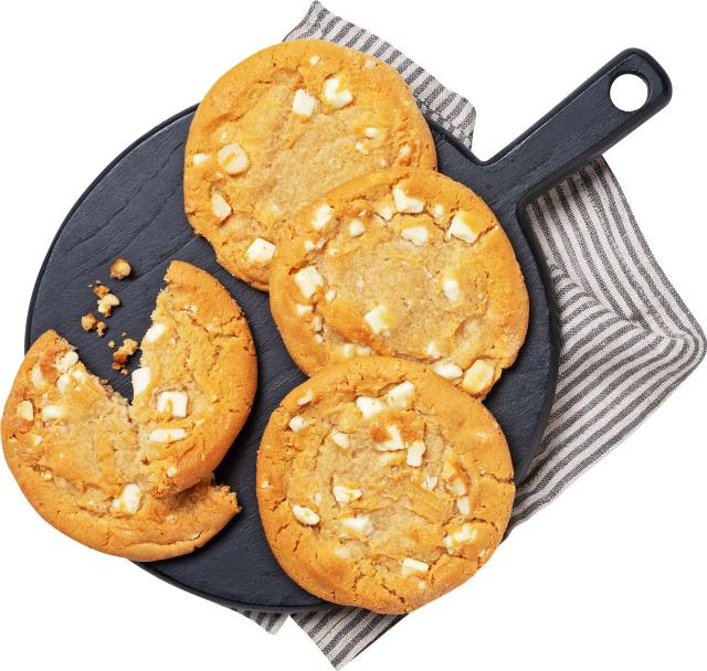 Makadamové cookies s kousky bílé čokolády