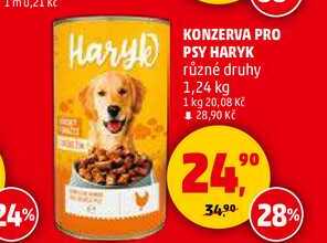 KONZERVA PRO PSY HARYK různé druhy, 1,24 kg 