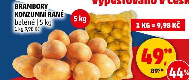 BRAMBORY KONZUMNÍ RANÉ balené, 5 kg  