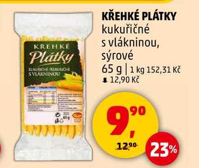 KŘEHKÉ PLÁTKY kukuřičné s vlákninou, 65 g