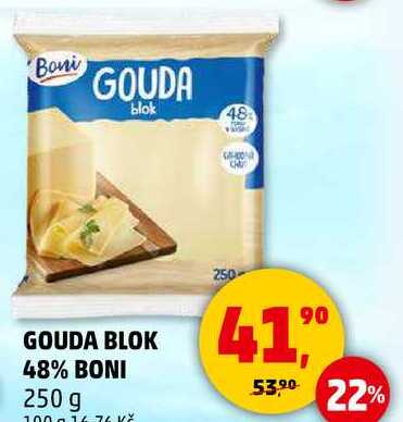 GOUDA BLOK 48% BONI, 250 g 