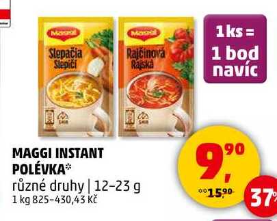 MAGGI INSTANT POLÉVKA různé druhy, 12-23 g 