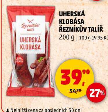 UHERSKÁ KLOBÁSA ŘEZNÍKŮV TALÍŘ, 200 g 