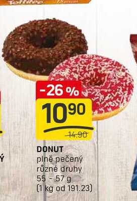 DONUT plně pečený různé druhy 55-57 g 