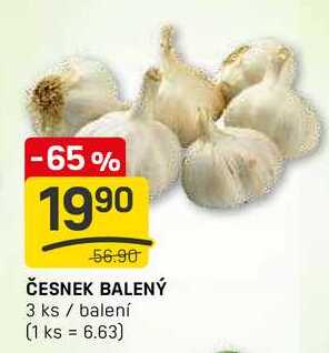ČESNEK BALENÝ 3 ks / balení 