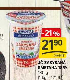 JČ ZAKYSANÁ SMETANA 18% 180 g 