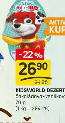 KIDSWORLD DEZERT čokoládovo-vanilkový 70 g