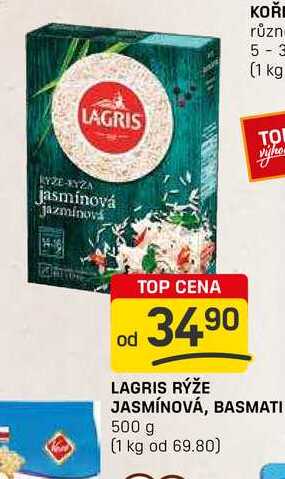 LAGRIS RÝŽE JASMÍNOVÁ, BASMATI 500 g