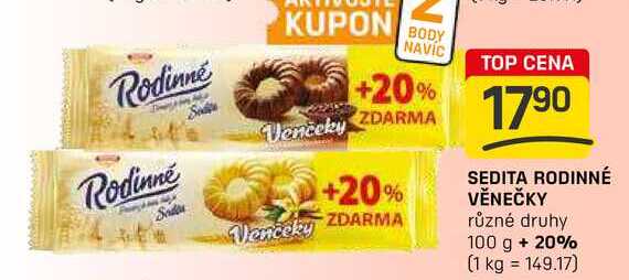 SEDITA RODINNÉ VĚNEČKY různé druhy 100 g