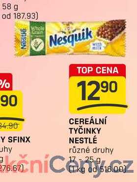 CEREÁLNÍ TYČINKY NESTLÉ různé druhy 17 -25 g 