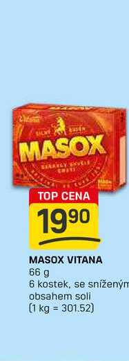 MASOX VITANA 66 g 6 kostek, se sníženým obsahem soli 