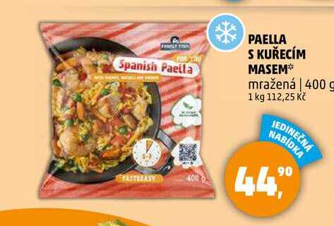 PAELLA S KUŘECÍM MASEM mražená, 400 g 