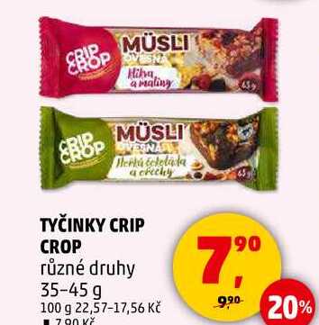 TYČINKY CRIP CROP různé druhy, 35-45 g  