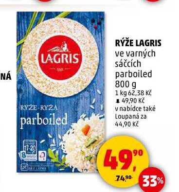 RÝŽE LAGRIS ve varných sáčcích parboiled, 800 g 