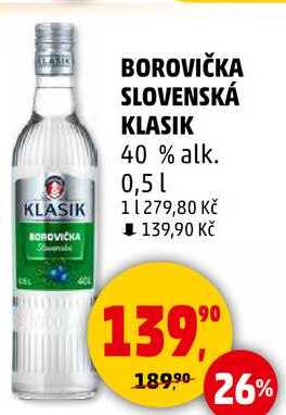BOROVIČKA SLOVENSKÁ KLASIK 40 % alk., 0,5 l
