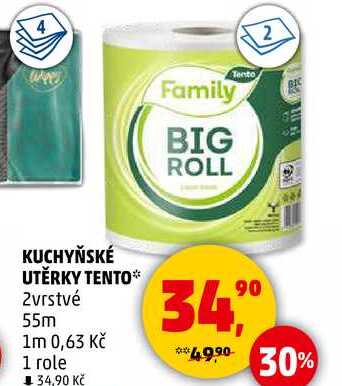 KUCHYŇSKÉ UTĚRKY TENTO, 2vrstvé, 55m