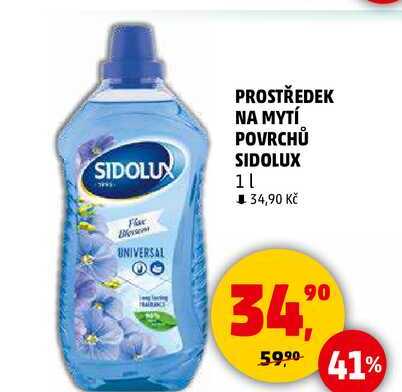 PROSTŘEDEK NA MYTÍ POVRCHŮ SIDOLUX, 1 l 