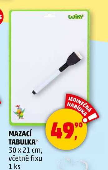 MAZACÍ TABULKA  včetně fixu, 1 ks 