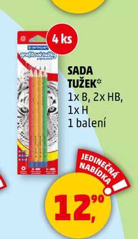 SADA TUŽEK, 1x B, 2x HB, 1x H, 1 balení 