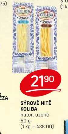 SÝROVÉ NITĚ KOLIBA natur, uzené 50 g