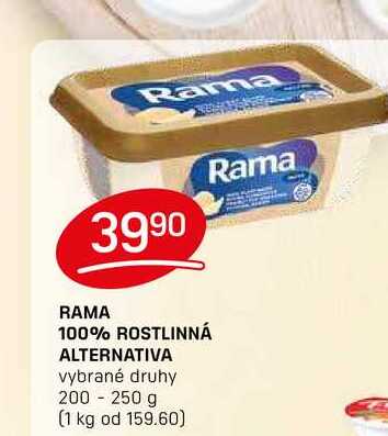 RAMA 100% ROSTLINNÁ ALTERNATIVA vybrané druhy 200 - 250 g