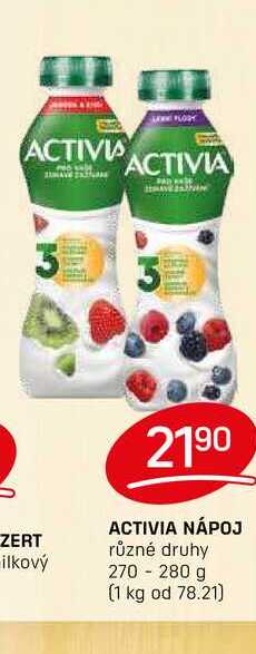 ACTIVIA NÁPOJ různé druhy 270 - 280 g