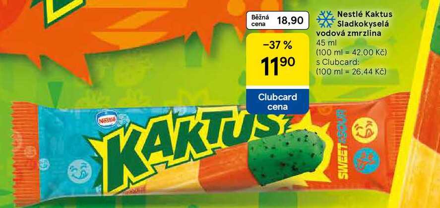 Nestlé Kaktus Sladkokyselá vodová zmrzlina, 45 ml  