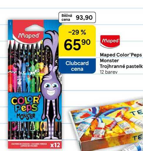 Maped Color' Peps Monster Trojhranné pastelky, 12 barev  