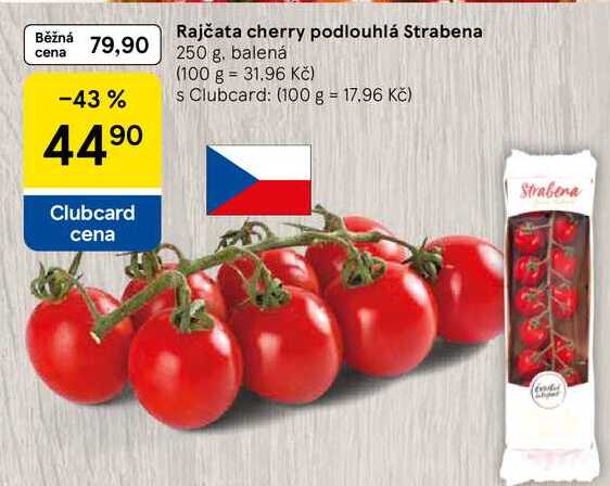 Rajčata cherry podlouhlá Strabena, 250 g 