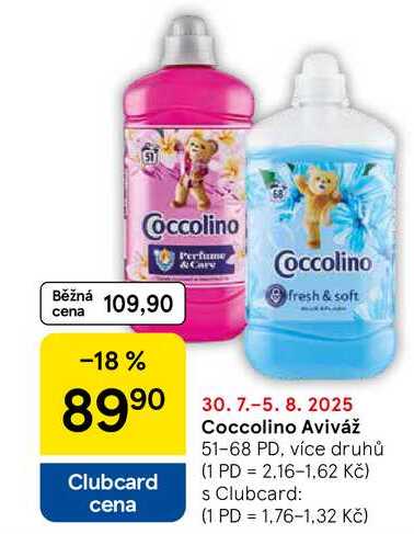 Coccolino Aviváž, 51-68 PD, více druhů  