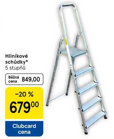 Hliníkové schůdky, 5 stupňů 