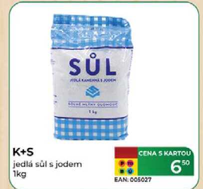 K+S jedlá sůl s jodem 1kg 